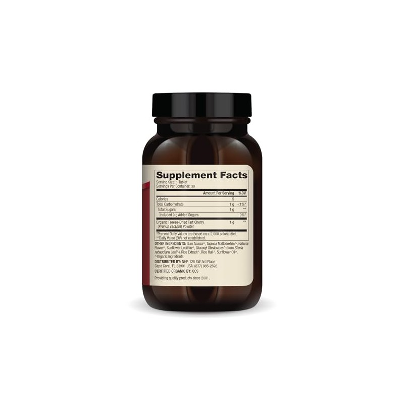 Dr. Mercola Cereza ácida masticable orgánica, 30 porciones (30 cápsulas),