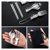 Set of 3 Titanium Chopsticks, Folding Chopsticks, Folding Spoon, Fork