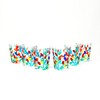 Murano Glass Italian Crystal Shot Glasses, Hand Painted Flowervine Pattern,
