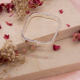 Tuscany Silver Women's Sterling Silver Rectangular Hollow Square Bangle