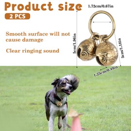 Copper Bell for Dog Collar, 4 PCS Brass Dog Bells Extra Loud Collar Bell for Pet Tracking Anti Lost Training Pets Pendant Accessories Anti Theft Bells for Little Dogs & Cats