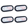 6 Inch Oval Dual Revolution LED Tail Lights Red Stop