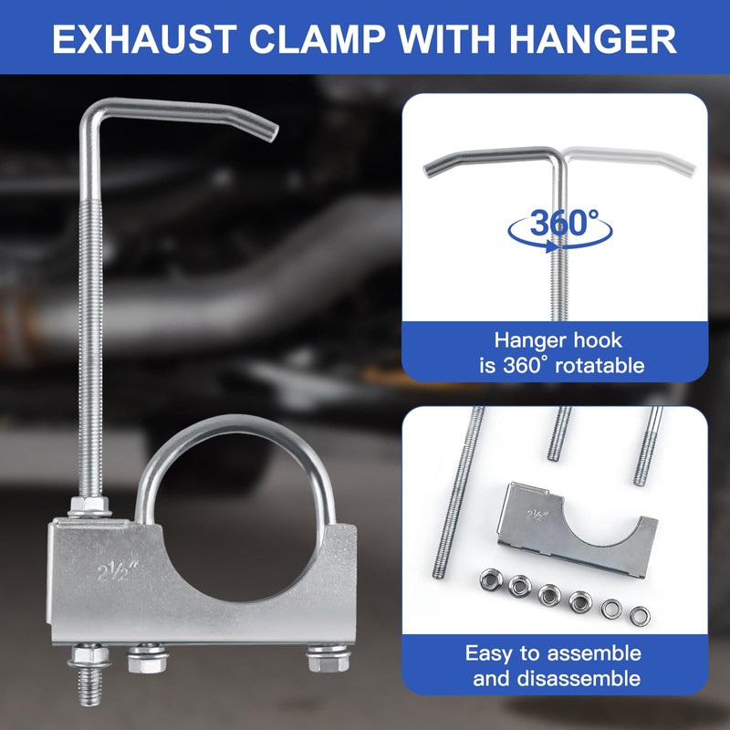 Infreecs 2.5 Inch Universal Exhaust Hanger, Exhaust Clamp with Hanger