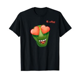 emoji happy love eyes dinosaur face T-Shirt
