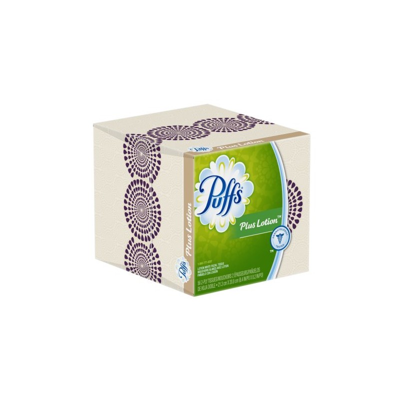 Puffs Plus Lotion Facial Tissues, 24 Cube Boxes (56 Tissues