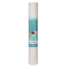 Con-Tact Brand Luxury Fabric Liners, Non-Adhesive Drawer and Shelf Liner, Multi-Functional Protective Liner, 18" x 4', Savoire Pale Gray, Pack of 1 Roll