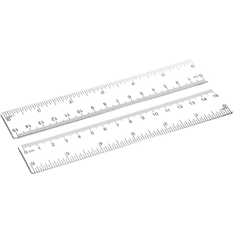 EBOOT 2 Packs 6 Inch Clear Plastic Rulers Clear Measuring
