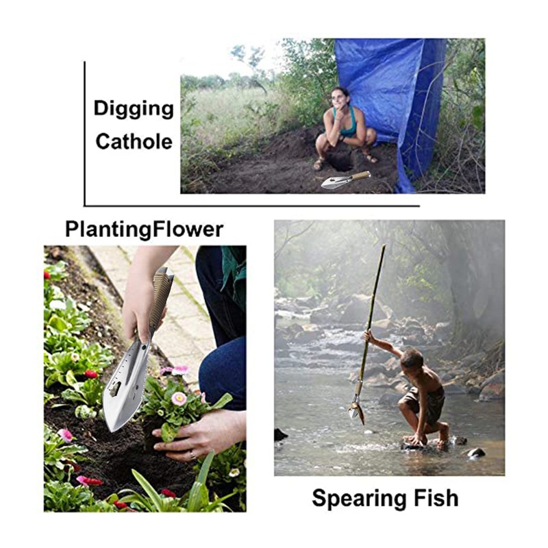 Portable Folding Shovel Multifunctional Outdoor Gadgets Garden Tool for Camping