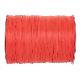 Glorex 603-Rafia, Rafia Opaca in Rotolo, Rosso Corallo-per l'artigianato, la Decorazione o per composizioni Floreali, Bouquet e Altri lavori di floricoltura, Colore Coral Red, (100 M) EU, 6 9400 603