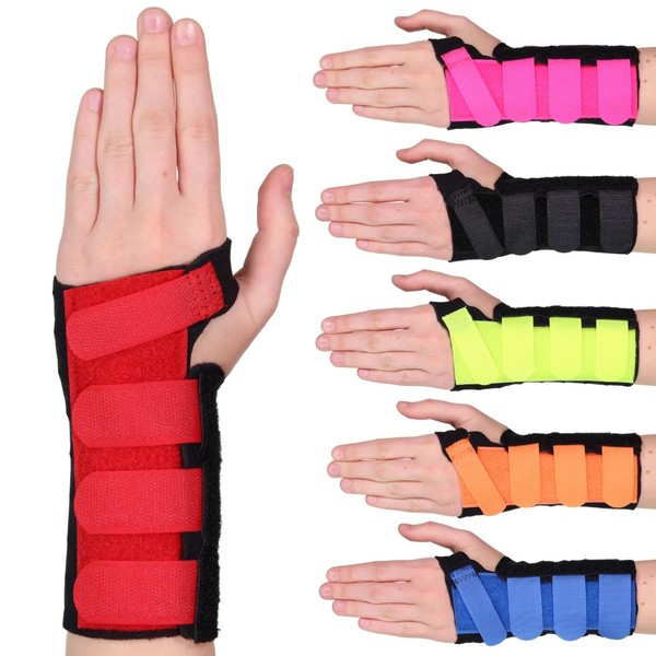 Solace Bracing Cool-Flow Wrist Support (6 Colours) - British Made & NHS Supplied Wrist Brace w/Metal Splint - #1 for Carpal Tunnel, Arthritis, Tendonitis, RSI, Fractures & More - Red - M - Left