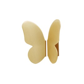 FAYZSOWSR 2Pack Butterfly Cabinet Knobs Gold Butterfly Single Hole Knob Half Moon Knob Brushed Brass Wardrobe Knobs Art Deco Knobs for Cabinets Children's Room Decorative Knobs