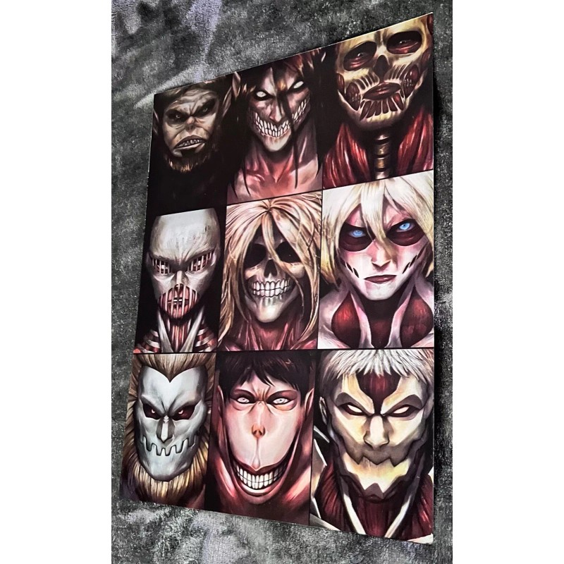 Unbranded Attack on titan,3D Poster,3D Lenticular Flip Effect,2 Images In