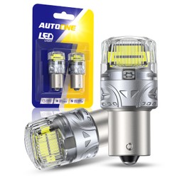 AUTOONE Upgraded 1156 LED Bulb White, 500% Super Bright, 7506 BA15S P21W LED Replacement with Projector for Backup Reverse Tail Brake DRL Signal Parking Lights, Pack of 2