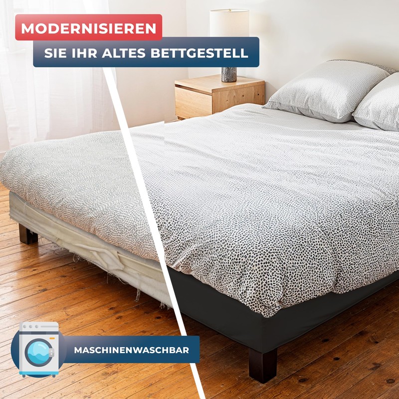 Protege-Sommier-Noir 90 x 200 x 20 cm