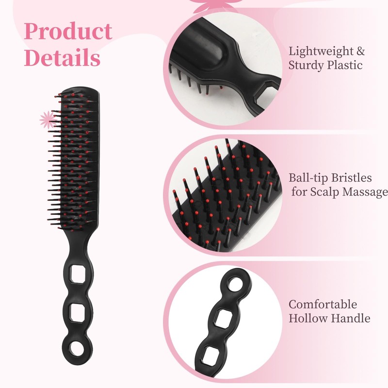 50 Pcs Bulk Hair Brushes for Homeless, Lightweight Plastic Detangling