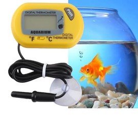 Termómetro Digital para Acuario con Ventosa, Pantalla LCD, Rango -50°C a +70°C, Precisión ±0.1°C, para Pecera, Terrario, Reptiles, Agua Dulce y Marina