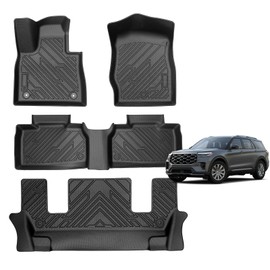 MOOREVER Floor Mats for 2020-2025 Ford Explorer, Heavy Duty Anti-Slip Design Custom Fit 6-Seat Car Liners All-Weather Protection 2025 Explorer Car Accessories