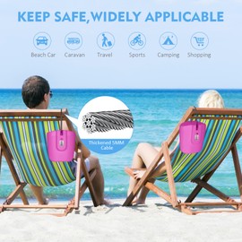 Portable Anti-Theft Lock Box, Portable Security Lock Bag, Mobile Travel Safe & Beach Safe with Numbers to Keep Your Valuables Temporarily Secure. (Rose Red)