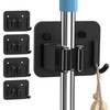 4 Pack Broom Holder Wall Mount Stainless Steel Mop Hanger