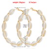 Natural Cowrie Shell Hoop Earring for Women White Shell Drop