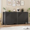 Jocoevol Buffet Cabinet with Storage, Fluted Sideboard Black Accent Cabinet