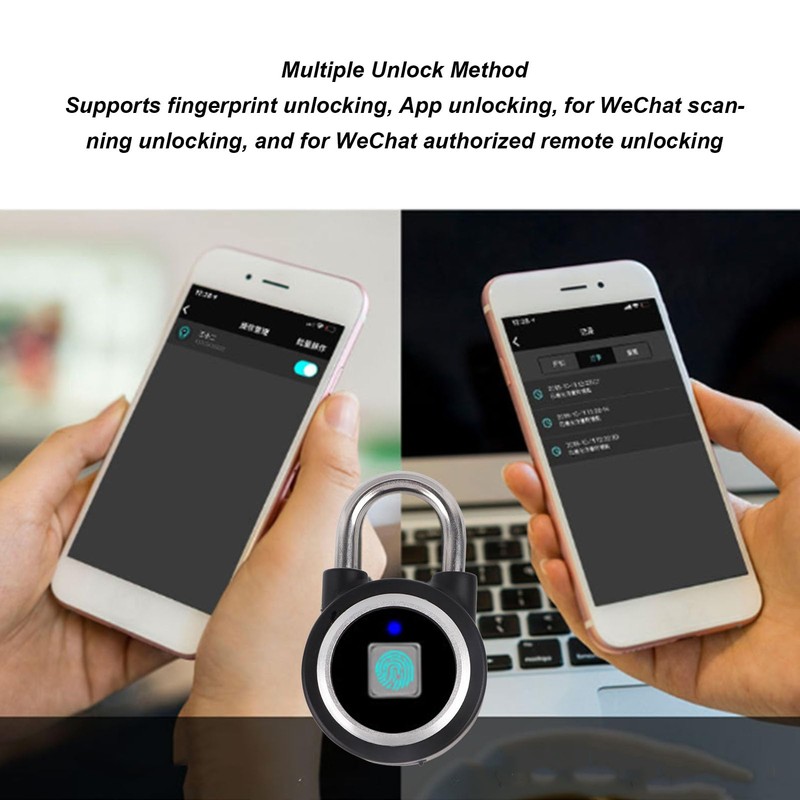 Fingerprint Padlock for Locker Drawer Office Gym, App Control, IP65,
