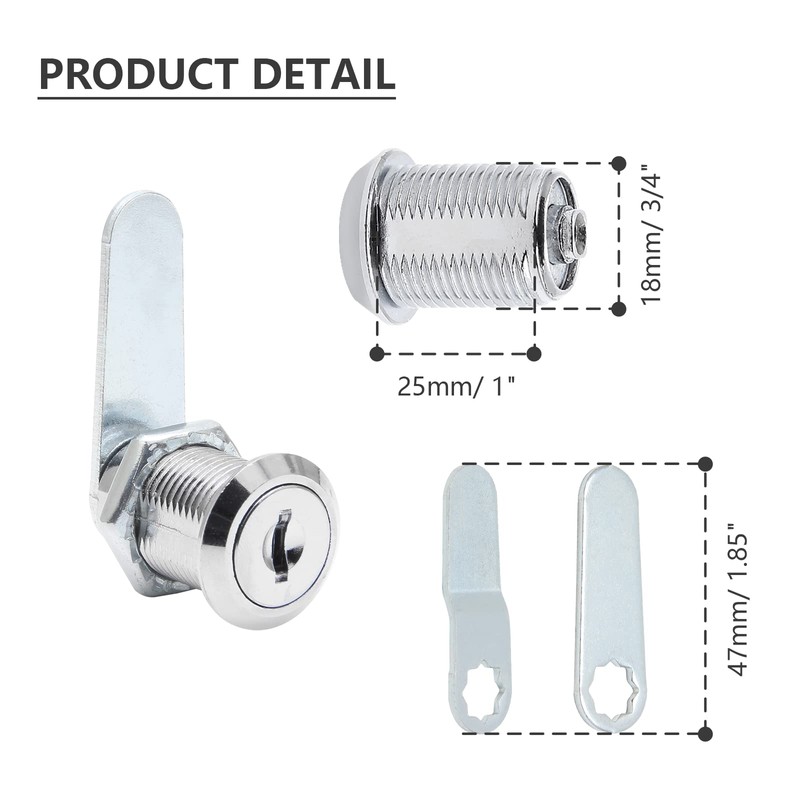 Uenhoy 6 Pack Cam Locks Keyed Alike, 1" (25mm) Cam
