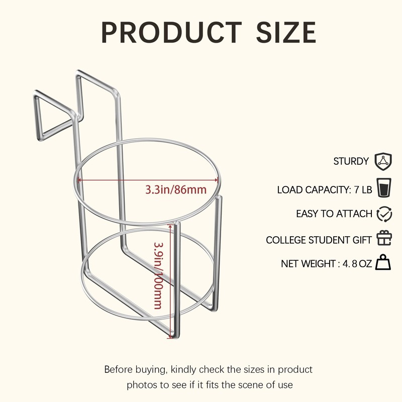 Cup Holder for Bed (Diameter: 3.3IN) Drink Holder Water Bottle/Glass