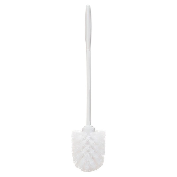 Rubbermaid Commercial Products Toilet Bowl Brush with Plastic Handle, 14.5-Inches, White, for Bathroom/Restroom, Pack of 24