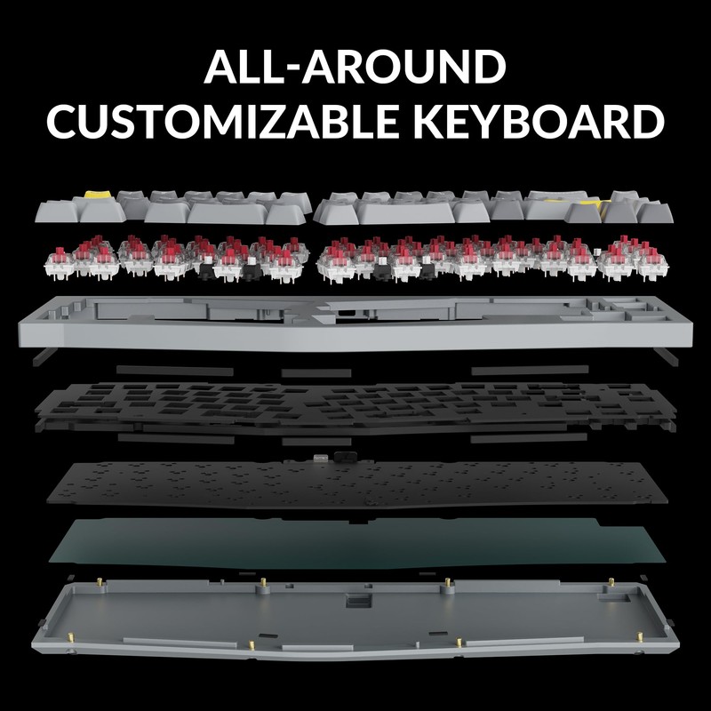 Keychron Q8 Wired Custom Mechanical Keyboard, 65% Alice Layout QMK/VIA