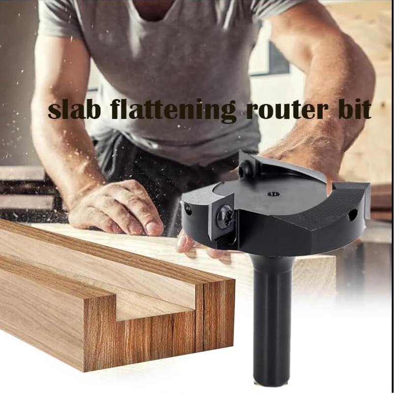 Slab Flattening Router Bits 1/2 Shank, 2-3/8”Cut Dia, 12*12*1.5mm Insert,