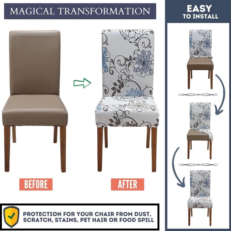 SPRINGRICO Chair Covers for Dining Room Set of 2, Stretch