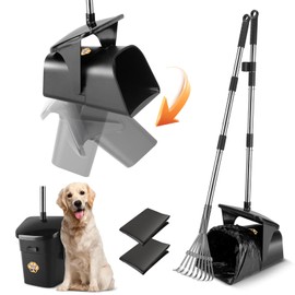YGNNXRN Pooper Scooper for Large Dogs Heavy Duty Swivel Bin & Rake with 20 Waste Bag for Large Medium Small Dogs, Easy to Clean Pet Waste Use on Grass, Dirt, Gravel or Flats