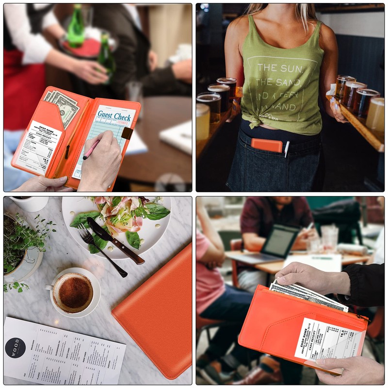 BVYA Server Book for Waitress, 5x9 Inch Server Book with