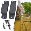Protective Steel Door Brackets Compatible with Any Width Door (Black)