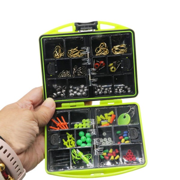 Fishing Tackle Box Kit, 24 Compartments Fishing Tool Set, Tackle