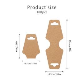 XDGBGFN Pack of 100 Earring Display Cards Necklaces Display Cards Kraft Paper Display Cards for Jewellery Bracelets Hair Rings Hair Circles (Khaki)