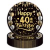 EVYIENEN 50Pcs 40th Birthday Party Paper Plates,9inch Disposable Black and