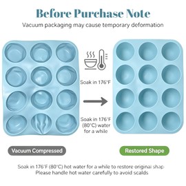 3‑Pack 12‑Cup Mini Silicone Muffin Pan, Non‑Stick Mini Cupcake Baking Mold