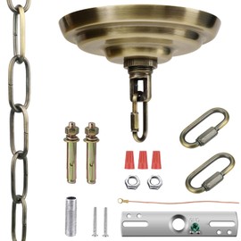 MAYOMAJO 6 Inch Light Canopy Kit with 6 Feet Hanging Chain, Heavy Duty, Replacement Cover Plate for Chandelier, Pendant Light, Swag Light, Ceiling Fan, Flower Basket or DIY Projects (Bronze)