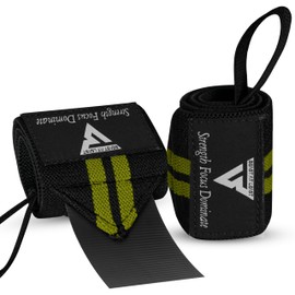 Beast AT Least Weight Lifting Wrist Wraps – 18” Cotton Wrist Support with Thumb Loop – Gym Straps for Workout Powerlifting Weightlifting Fitness Strength Training, Stiff Wrist Straps (Drak Green)