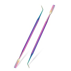 FVION Pack of 2 Eyelash Lifting Accessories, Eyelash Lifting Set, Stainless Steel Eyelash Comb for Eyelash Extension, Lash Lifting Accessories, Eyelash Comb, Eyelash Separator, Lash Lift Tool - Multi