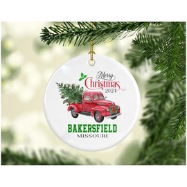 Christmas Ornament Bakersfield MO Ornaments Gifts Bulk for Family Friend Coworker was Born Home Town Souvenirs 2024