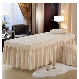Massage Bed Cover, Beauty Bed Cover, Massage Bed Towel, Esthetic Towel, Hole, Bed Sheet, Plain, Beauty Salon, SPA, Beauty Salon, Hospital, Hotel, Manipulative Bed Cover, Treatment Bed Cover (27.6 x 74.8 inches (70 x 190 cm), Beige)