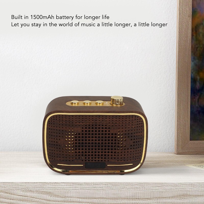 Retro Bluetooth Speaker 1500mah Clear Sound USB Port Mini Wireless