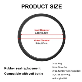 Joshey Rubber Seal Replacement Gaskets for Yeti Rambler 30 oz Tumbler - Leak-Proof Seal & O Ring Replacement Parts for Yeti 35/42 oz Straw Mug Lid, 6 Packs