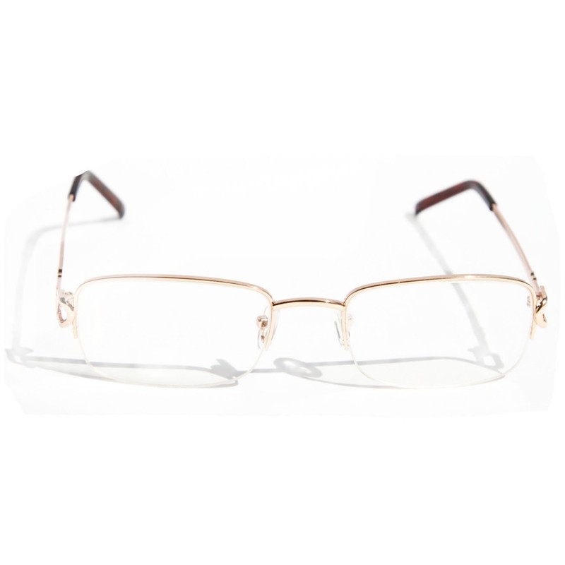 V.W.E. Rectangular Half Rim Metal Reading Glasses With Anti-reflective AR