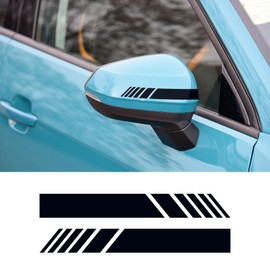 2PCS Car Rear View Mirror Stickers, Waterproof Auto Side Rearview Mirrors Decal Stripes, Universal Anti-Collision Striped Automotive Warning Stripes, Car Exterior Accessories for Cars (5.51" × 0.55"