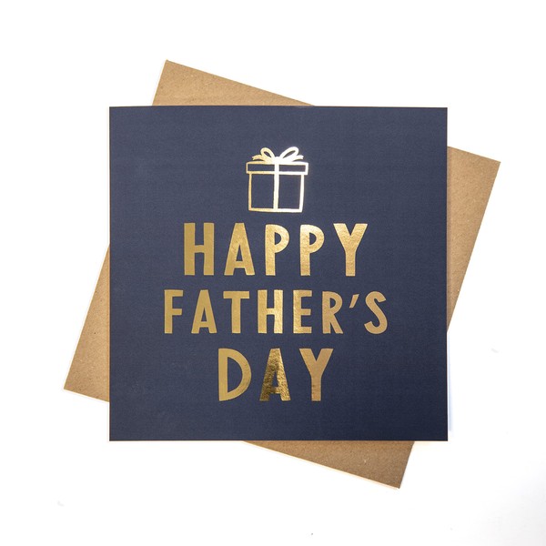 Happy Fathers day card for Father's day greetings card gold