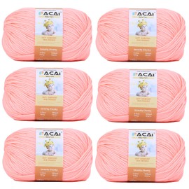 Soft Baby Yarn for Knitting100% Acrylic, 50 oz 110 Yards per Ball, Perfect for Baby Soft Knitting Projects (6, Pastel Pink)